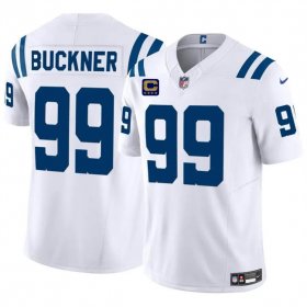 Cheap Men\'s Indianapolis Colts #99 DeForest Buckner White 2024 F.U.S.E. With 4-Star C Patch Vapor Limited Stitched Football Jersey