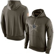 Wholesale Cheap Men's Dallas Cowboys Nike Olive Salute To Service KO Performance Hoodie