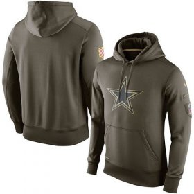 Wholesale Cheap Men\'s Dallas Cowboys Nike Olive Salute To Service KO Performance Hoodie