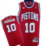 Wholesale Cheap Detroit Pistons #10 Dennis Rodman Red Swingman Throwback Jersey