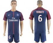 Wholesale Cheap Paris Saint-Germain #6 Verratti Home Soccer Club Jersey