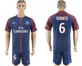 Wholesale Cheap Paris Saint-Germain #6 Verratti Home Soccer Club Jersey