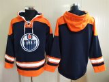 Wholesale Cheap Men's Hockey Edmonton Oilers Blank Navy Blue Hoodie