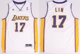 Wholesale Cheap Los Angeles Lakers #17 Jeremy Lin Revolution 30 Swingman White Jersey