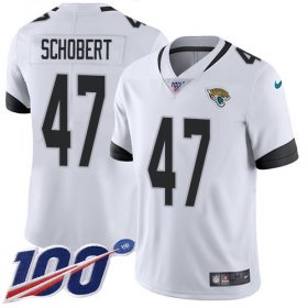 Wholesale Cheap Nike Jaguars #47 Joe Schobert White Men\'s Stitched NFL 100th Season Vapor Untouchable Limited Jersey