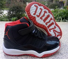 Wholesale Cheap Kids Air Jordan 11 Shoes Black/red-white