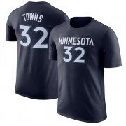 Cheap Men's Minnesota Timberwolves #32 Karl-Anthony Towns Navy Name & Number Performance T-Shirt