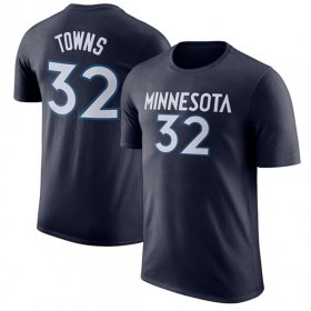 Cheap Men\'s Minnesota Timberwolves #32 Karl-Anthony Towns Navy Name & Number Performance T-Shirt