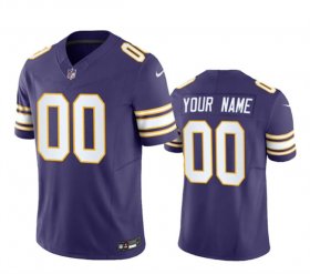 Cheap Men\'s Minnesota Vikings Active Player Custom Purple 2023 F.U.S.E. Throwback Vapor Limited Stitched Football Jersey