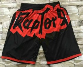 Wholesale Cheap Men\'s Toronto Raptors Black Big Face Mitchell Ness Hardwood Classics Soul Swingman Throwback Shorts