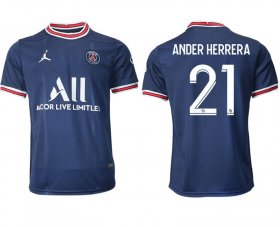 Wholesale Cheap Men 2021-2022 Club Paris Saint-Germain home aaa version blue 21 Soccer Jersey