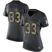 Wholesale Cheap Nike Cowboys #33 Tony Dorsett Black Women's Stitched NFL Limited 2016 Salute to Service Jersey