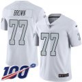 Wholesale Cheap Nike Raiders #77 Trent Brown White Youth Stitched NFL Limited Rush 100th Season Jersey