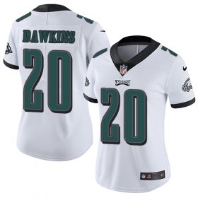 Wholesale Cheap Nike Eagles #20 Brian Dawkins White Women\'s Stitched NFL Vapor Untouchable Limited Jersey