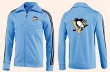 Wholesale Cheap NHL Pittsburgh Penguins Zip Jackets Light Blue