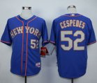 Wholesale Cheap Mets #52 Yoenis Cespedes Blue(Grey NO.) Alternate Road Cool Base Stitched MLB Jersey