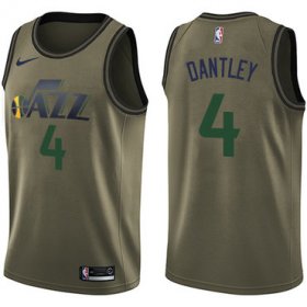 Wholesale Cheap Nike Jazz #4 Adrian Dantley Green Salute to Service NBA Swingman Jersey