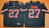 Wholesale Cheap Men's Ohio State Buckeyes #27 Eddie George Black With Red 2015 College Football Nike Limited Jersey