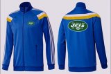 Wholesale Cheap NFL New York Jets Team Logo Jacket Blue_4