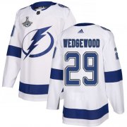 Cheap Adidas Lightning #29 Scott Wedgewood White Road Authentic Youth 2020 Stanley Cup Champions Stitched NHL Jersey