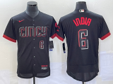 Wholesale Cheap Men's Cincinnati Reds #6 Jonathan India Number Black 2023 City Connect Flex Base Stitched Jersey 2