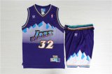 Wholesale Cheap Jazz 32 Karl Malone Purple Hardwood Classics Jersey(With Shorts)