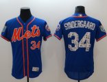 Wholesale Cheap Mets #34 Noah Syndergaard Blue 2018 Spring Training Authentic Flex Base Stitched MLB Jersey