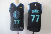 Wholesale Cheap Youth Mavericks 77 Luka Doncic Black City Edition Nike Swingman Jersey