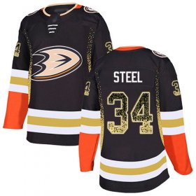 Wholesale Cheap Adidas Ducks #34 Sam Steel Black Home Authentic Drift Fashion Stitched NHL Jersey