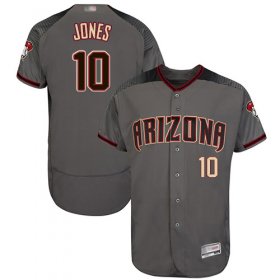 Wholesale Cheap Diamondbacks #10 Adam Jones Gray Flexbase Authentic Collection Stitched MLB Jersey