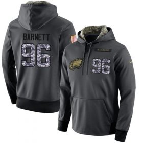 Wholesale Cheap NFL Men\'s Nike Philadelphia Eagles #96 Derek Barnett Stitched Black Anthracite Salute to Service Player Performance Hoodie