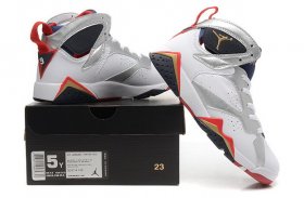 Wholesale Cheap WMNS Air Jordan 7 GS Shoes White/silver-blue-black-red