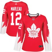 Wholesale Cheap Adidas Maple Leafs #12 Patrick Marleau Red Team Canada Authentic Women's Stitched NHL Jersey