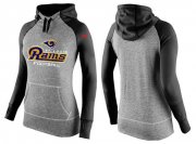 Wholesale Cheap Women's Nike Los Angeles Rams Performance Hoodie Grey & Black