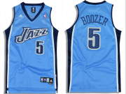 Wholesale Cheap Men's UTAH JAZZ #5 Carlos Boozer Light Blue ADIDAS SWINGMAN JERSEY