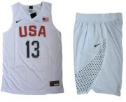 Wholesale Cheap 2016 Olympics Team USA Men's #13 Paul George White Revolution 30 Swingman Basketball Jersey With Shorts