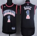 Wholesale Cheap Chicago Bulls #1 Derrick Rose Revolution 30 Swingman 2014 USA Flag Fashion Black Jersey