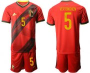 Wholesale Cheap Belgium 5 VERTONGHEN Home UEFA Euro 2020 Soccer Jersey