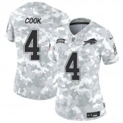 Cheap Women's Buffalo Bills #4 James Cook 2024 F.U.S.E Arctic Camo Salute To Service Limited Stitched Football Jersey(Run Small)