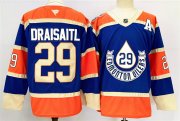 Cheap Men's Edmonton Oilers #29 Leon Draisaitl Royal 2024-25 With A Patch Heritage Classic Primegreen Stitched Jersey