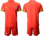 Wholesale Cheap Men 2021 European Cup Welsh home red Soccer Jersey