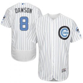 Wholesale Cheap Cubs #8 Andre Dawson White(Blue Strip) Flexbase Authentic Collection Father\'s Day Stitched MLB Jersey