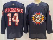 Wholesale Cheap Men's Minnesota Wild #14 Joel Eriksson Ek 2022 Navy Native American Heritage Day Stitched Jersey