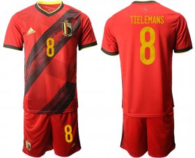 Wholesale Cheap Men 2021 European Cup Belgium home red 8 Soccer Jersey