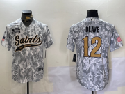 Cheap Men's New Orleans Saints #12 Chris Olave Arctic Camo 2024 Salute to Service Stitched Baseball Jersey