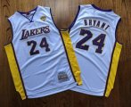 Wholesale Cheap Men's Los Angeles Lakers #24 Kobe Bryant White Finals Patch 2008-09 Hardwood Classics Soul AU Throwback Jersey