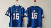 Cheap Women's Detroit Lions #16 Jared Goff Blue Vapor Football Stitched Jersey(Run Smaller)