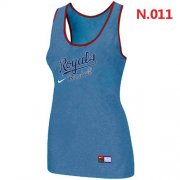 Wholesale Cheap Women's Nike Kansas City Royals Tri-Blend Racerback Stretch Tank Top Light Blue