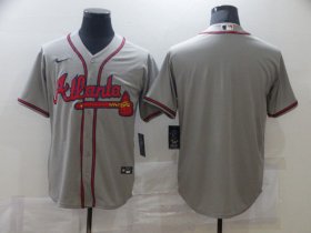 Wholesale Cheap Men Atlanta Braves Blank Grey Game Nike MLB Jerseys