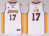 Wholesale Cheap Los Angeles Lakers #17 Jeremy Lin Revolution 30 Swingman 2014 New White Jersey